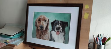 Dog and Cat drawing, two subjects